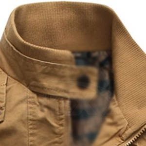 Chaqueta de Invierno Ligera de Color Sólido con Cremallera Completa, 100% Algodón, Cuello Alto, Estilo Urbano, Patrón de Letras, Impermeable y Resistente al Viento - Product Image 3