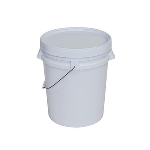 Cubo de <span class=keywords><strong>Pintura</strong></span> Redondo de Plástico Blanco de 15L (4 Galones) con Diseño Cilíndrico, Asa y Tapa, Grado Alimenticio y Reciclable - Product Image 5