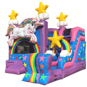 Nhà Máy Tùy Chỉnh Ngoài Trời Commercia Cầu Vồng Unicorn Chủ Đề Inflatable Vui Vẻ Nhảy Nhà Bị Trả Lại Jumpy Lâu Đài Cho Trẻ Em - Product Image 1