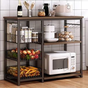 New kitchen storage rack, multi-layer floor-<b>standing</b> cabinet for pots, <b>pans</b>, and condiments, multi-functional storage cabinet. - Product Image 1