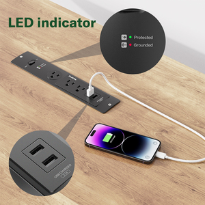3 cửa hàng lõm Dải điện với chỉ số, thanh điện với cổng USB, tăng bảo vệ dây mở rộng, ETL chứng nhận - Product Image 5