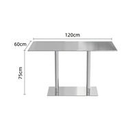 Ensemble de chaises de table commercial de style industriel personnalisé restaurants de table à manger longue carrée en acier inoxydable noir finition titane