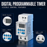 Sakelar Timer Digital Terprogram 30A 220V 240V AC Relay Waktu Mingguan dengan Layar LCD Kontrol Manual dan Fungsi Reset