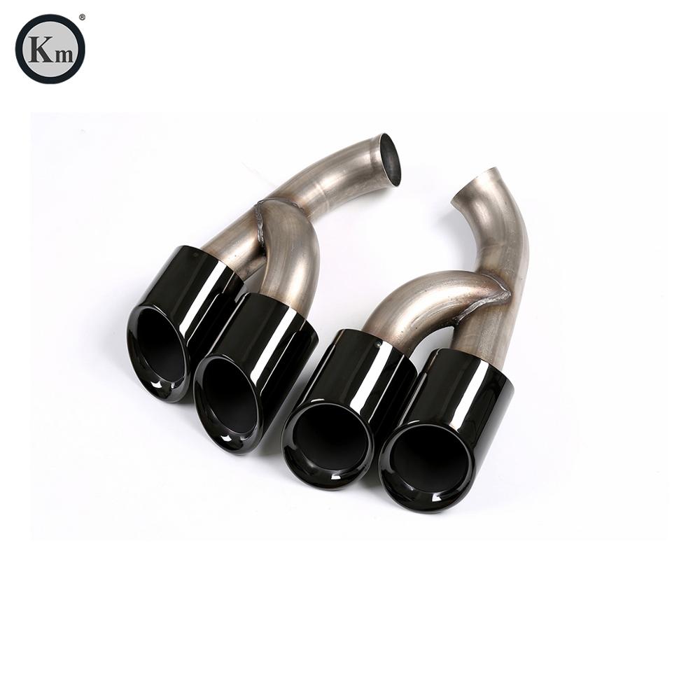 Tubos De Escape Traseros Estilo GTS (negro Titanio) Para Porsche Cayenne V6 2015 - Diámetros Entrada 85x75mm, Salida 120x100mm