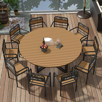 Ensemble table et chaises rondes d'extérieur, grand format, pour jardin et loisirs, combinaison table et chaises de salle à manger commerciale