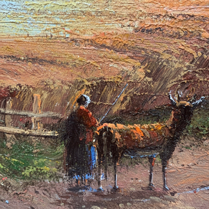 20 \ "X 24 \" pitture ad olio dipinte a mano di arte arte classica disegno del campo in stile Art déco blu incorniciato arte della parete per il soggiorno - Product Image 1