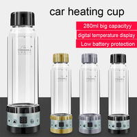 280ml Portable dans la voiture cafetière théière Autos Camping électrique voiture intelligente véhicule tasse chauffante bouilloire pour l'eau café