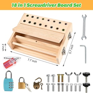 Set di Cacciaviti <span class=keywords><strong>Montessori</strong></span> con Serrature e Chiavi, Giocattolo Educativo Sensoriale <span class=keywords><strong>in</strong></span> <span class=keywords><strong>Legno</strong></span> Ecologico per Bambini e Prescolare - Product Image 2
