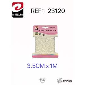 Cinta de Encaje Hecha a Mano de 1M de Largo con Lazo de 3.5cm para Manualidades - Product Image 1