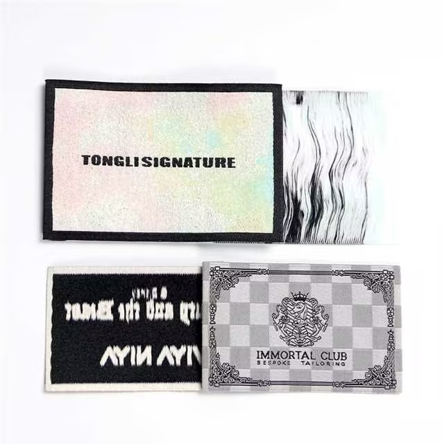 Роскошная одежда, тканые этикетки, качественная одежда, фирменная одежда, тканая этикетка