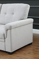 Sofá Cama en Forma de L de Color Beige, 3 Plazas, con Cama Extraíble, Sofá Cama con Espacio de Almacenamiento para Sala de Estar y Apartamento