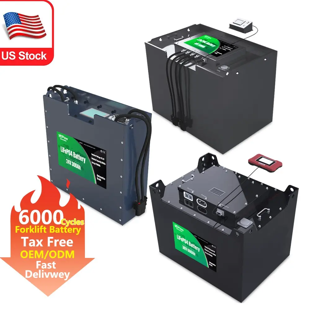 Copow Lcd Display 36Volt Lifepo4 Vork Lift Batterij Voor 80ah 500ah Elektrische Regeneratie 24V 48V Heftruck Batterij Te Koop