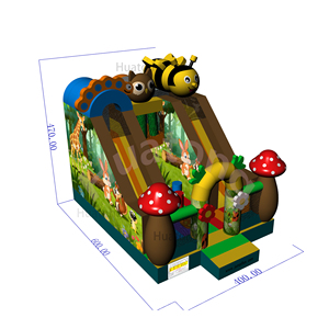 Castillo Inflable Comercial Personalizado para Exteriores Huatong, Tobogán Inflable con Temática de la Jungla de Abejas para Niños - Product Image 5