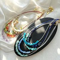 Collier ras du cou pour femme en pierres naturelles irrégulières, perles multicolores, fait main, style bohème, superposé, bijoux d'été pour les vacances