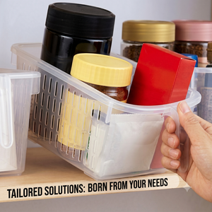 Compact Clear Pantry Kitchen Cabinet Organizer Handle Top <b>Shelf</b> Refrigerator Storage Bins <b>Basket</b> - Product Image 5