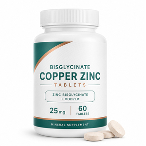Complexe de zinc chélaté à haute absorption 25 mg, complément alimentaire, comprimés de picolinate et bisglycinate de cuivre, soutien immunitaire, 60/90, GMP, HACCP - Product Image 1