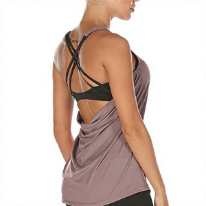 Top sin mangas para mujer, transpirable, ecológico, de alta elasticidad, con bordado, cuello redondo, color liso, con patrón bordado, nuevo XINMU - Product Image 2