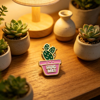Émail personnalisé de haute qualité, moderne et apaisant, avec motifs de plantes d'intérieur, florales, succulentes et de dessins animés, pour fabricants OEM