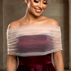 Chal de Tul Elástico Suave sin Mangas para Mujer YouLaPan VG73-N, Top Corto para Vestido de Novia, Chaqueta, <span class=keywords><strong>Bolero</strong></span> Nupcial - Product Image 4