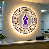 Lettres en relief 3D personnalisées en acier inoxydable avec éclairage LED, miroir doré, acrylique, étanches IP65, logo lumineux pour mur d'entreprise