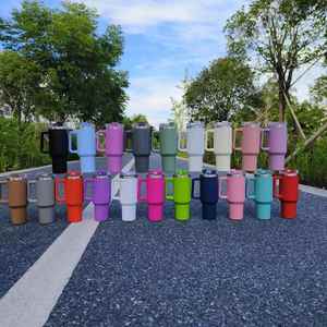 Custom Wholesale <b>Double</b> <b>Wall</b> Stainless Steel Insulated Vacuum Tumbler 30oz 40oz Tumbler with Handle and Straw - Product Image 1