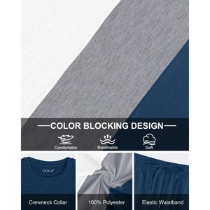 <b>Mens</b> 2 Piece Sweatsuits Set Short Sleeve <b>Pullover</b> Joggers Sweatpants Summer Casual Breathable Tracksuit Outfits - Product Image 6
