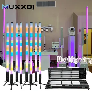 Muxxdj 맞춤형 배터리 무선 LED 튜브 작동 IP65 28w RGBWA 360 픽셀 타이탄 스틱 DMX 전문 DJ 조명