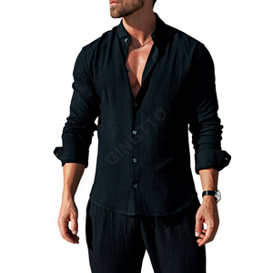 <span class=keywords><strong>Camisa</strong></span> <span class=keywords><strong>de</strong></span> <span class=keywords><strong>Lino</strong></span> y Algodón <span class=keywords><strong>para</strong></span> Hombre, Manga Larga, Estilo Refinado, Lujo Discreto, Ropa <span class=keywords><strong>de</strong></span> Verano Premium <span class=keywords><strong>para</strong></span> Resort, Estilo Minimalista - Product Image 2