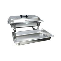 SUNMAX Ensemble de chauffe-plats Buffet en acier inoxydable 9L avec couvercle suspendu en acier inoxydable Design de luxe pour la restauration et les événements