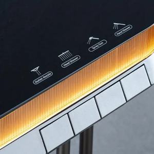 Nouveauté : Ensemble de douche en laiton à affichage numérique LED 4 fonctions, avec pommeau de douche rectangulaire effet pluie, robinet thermostatique en céramique et jets de massage doux pour salles de bain - Product Image 5