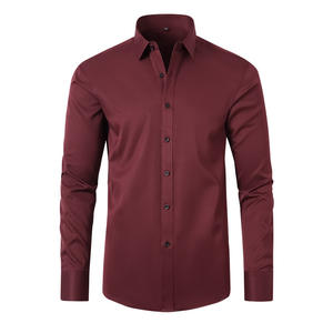 Camisa <span class=keywords><strong>de</strong></span> <span class=keywords><strong>vestir</strong></span> personalizada <span class=keywords><strong>para</strong></span> <span class=keywords><strong>hombre</strong></span> Castaño Antiarrugas Liso Delgado Manga larga Estilo <span class=keywords><strong>de</strong></span> negocios Otoño - Product Image 5