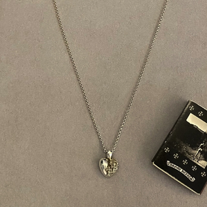 Collana con Ciondolo a Cuore in Argento Puro S925, Stile Vintage Retrò Personalizzato Hip Hop - Product Image 4