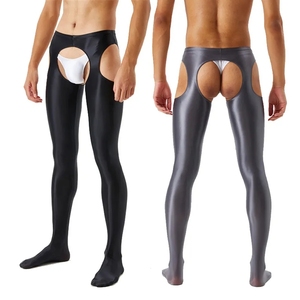 Slip Uomo Cotone Bianco Collant Da Uomo Sissy Oil Pene Lucido - Foto 5