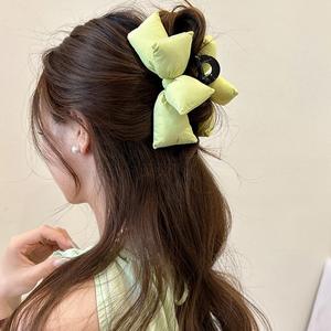 Pinces à cheveux coréennes 3D en éponge, style nœud, couleur bonbon, pour femmes, pince requin, style fête, 13 cm, accessoires pour cheveux - Product Image 4