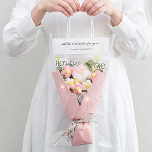 Ramo de hilo de rosas de punto Producto terminado de girasol hecho a mano para enviar <span class=keywords><strong>flores</strong></span> de simulación de regalo - Product Image 6