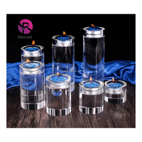 Porte-bougie factice, coupe à bougie flottante, colonne transparente, vase à bougie LED pour la décoration de mariage et de fête