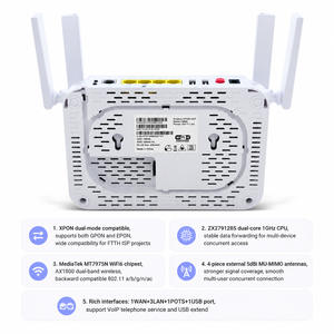 Routeur WiFi6 AX1800Mbps XPON ONU haute vitesse avec processeur double cœur et antenne MU-MIMO 4*5dBi pour réseau FTTH ISP - Product Image 5