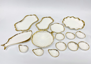 Chaoda-Bol de cerámica con borde dorado y pequeño, cuenco <span class=keywords><strong>para</strong></span> salsa, <span class=keywords><strong>Tapas</strong></span>, cuenco de porcelana <span class=keywords><strong>para</strong></span> aperitivos con borde dorado diferente, disponible - Product Image 4