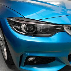 Bmw 4 Series F32 F33 F36 Headlight Eyebrow Sticker Piano Black Carbon Fiber Texture Exterior Modification Trim Cover - Product Image 1