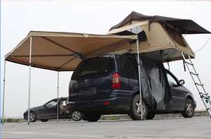 Auvent latéral de voiture portable à 270 degrés avec chambre annexe monocouche 2m zone famille <span class=keywords><strong>Camping</strong></span> voyage été extérieur tissu Polyester - Product Image 4