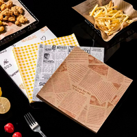 Papier d'emballage pour hamburgers, papier d'emballage pour traiteur, papier d'emballage pour aliments, papier enduit de pulpe résistant à la graisse, impression de logo personnalisée