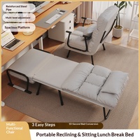 Canapé-lit pliant inclinable Lazy Sofa avec structure métallique, idéal pour salon, bureau, balcon, canapé-lit une place à double usage