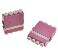Adaptor Optik LC 4 Port Lenew Berkualitas Tinggi LC/PC Multimode OM1-OM5 Duplex 4 Core FTTH Fiber Adapter Garansi 2 Tahun