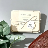 Boîte jetable en bagasse naturelle blanche, imperméable et non toxique pour l'emballage du chocolat avec cordon
