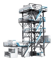 Film de vente directe d'usine Machine en plastique LDPE HDPE ligne de production de soufflage de film à 7 couches avec double enrouleur
