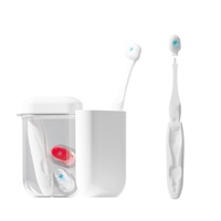 Brosse à dents de voyage pliable à poils souples avec manche en plastique, perles effervescentes pour une haleine fraîche, idéale pour les hôtels et les déplacements (soins bucco-dentaires)