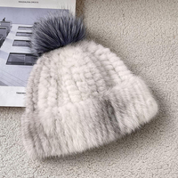 Wintermütze mit dickem, warmem Ohrenschutz für Damen, echtes Nerzfell, handbestickt, gestrickte Mütze, für Ski, Alltag, Outdoor, Reisen, Freizeit, XINBY