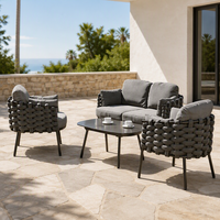 Ensemble de meubles d'extérieur Audu Modern Flat Pack avec assise confortable en osier et rotin pour hôtel et cour
