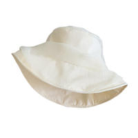 Sombrero de Sol de Organza Blanco, Primavera 2026, Versátil, Estiliza el Rostro, Transpirable, Protección UV, para Mujer