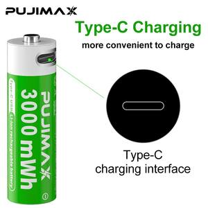 Pujimax 1.5V Aa 3000mwh Li-Ion Batterijen Pak Lithium 1.5V Aa Batterijen Met 2 In 1 Usb Oplaadkabel Zuigkaart Verpakt - Product Image 2